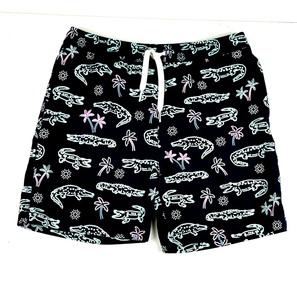 Chubbies Board Short Swim Trunk Boys M 10 12 Navy Blue Alligator Pink Palm Beach